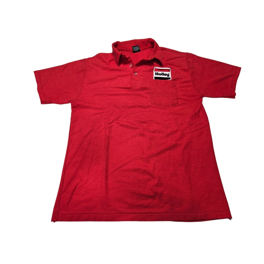 Vintage Holley Performance Carburetors Polo Shirt Red Mens M‎ Motorsports USA